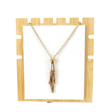 Kristallen ketting met lege kwartssteen, verstelbare kooihanger, steenhouder, vervangende metalen ketting voor het zelf maken van sieraden.