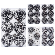 6PCS 2.4" Black Shatterproof Christmas Balls Ornaments, Compatible with Xmas Halloween Holiday Party Tree Decorations
