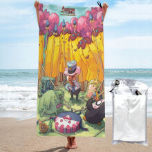 Adventure Time Cartoon quick drying bath towel Microfiber swimming beach towel for daily use 27.5"x55"