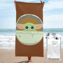 Mikrokuituinen vauvan Yoda-kylpypyyhe, 27,5" x 55" nopeasti kuivuva, hiekankestävä, ylisuuri aikuisille/lapsille, rannalle, matkoille, retkeilyyn -