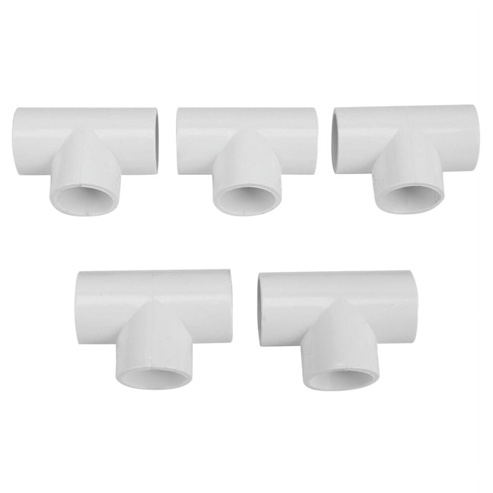20Mm Pvc Tee 3 Way Water Pipe Tube Adapter Connectors White 5 Pcs 9395123593548