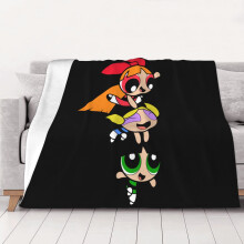 Powerpuff-jentene supermykt teppe til seng, sofa og camping, varmt og koselig vinterteppe som gave, 50x60 teppe