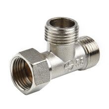 Adaptador en T de cobre Toilet304, válvula en T de 1/2" para rociador de bidé de baño, ducha, divisor de plomería de 3 vías, conexión de