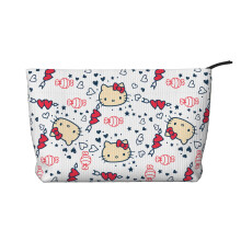 Hello Kitty Corduroy Cosmetic Tas Dames Toilettas Accessoires met Opbergvak en Ritssluiting Draagbare Cosmetic Reistas