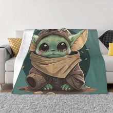 Söpö sarjakuva Star Wars Baby Yoda -heittopeitto, erittäin pehmeä laippapeitto lapsille ja aikuisille, kevyt peitto, joka on yhteensopiva