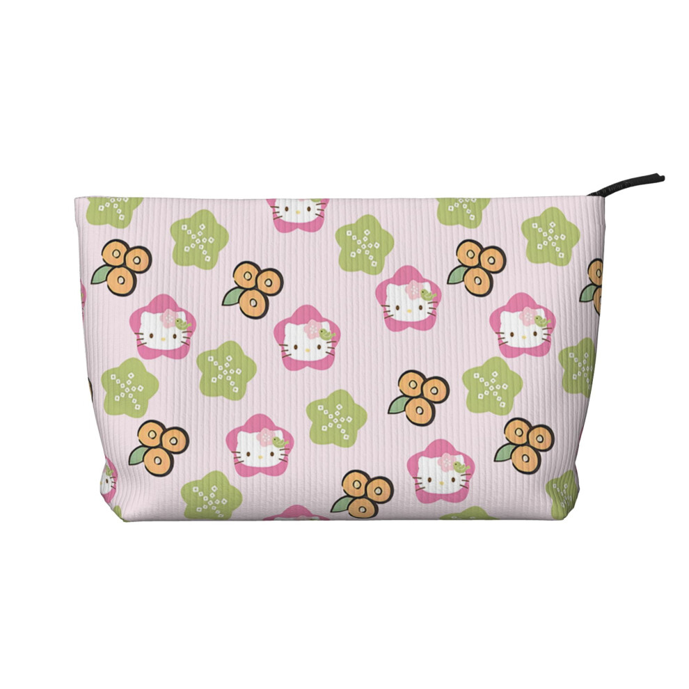 Hello Kitty Corduroy Cosmetic Bag Women's Toiletry Bag Accessories with Zipper Storage Bag Portable Cosmetic Travel Bag