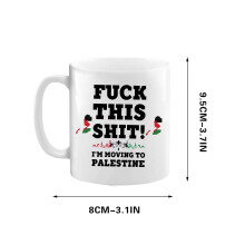Lustige Keramiktasse mit Palästina-Flagge, 330 ml, Geschenkidee für Frauen und Männer
