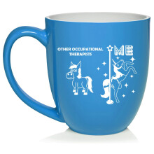 Superstar-Einhorn-Becher für Ergotherapeuten, 473 ml, hellblaue Keramik-Kaffee-/Teetasse, Geschenk für Sie, Ihn, Freunde, Kollegen (kompatibel mit