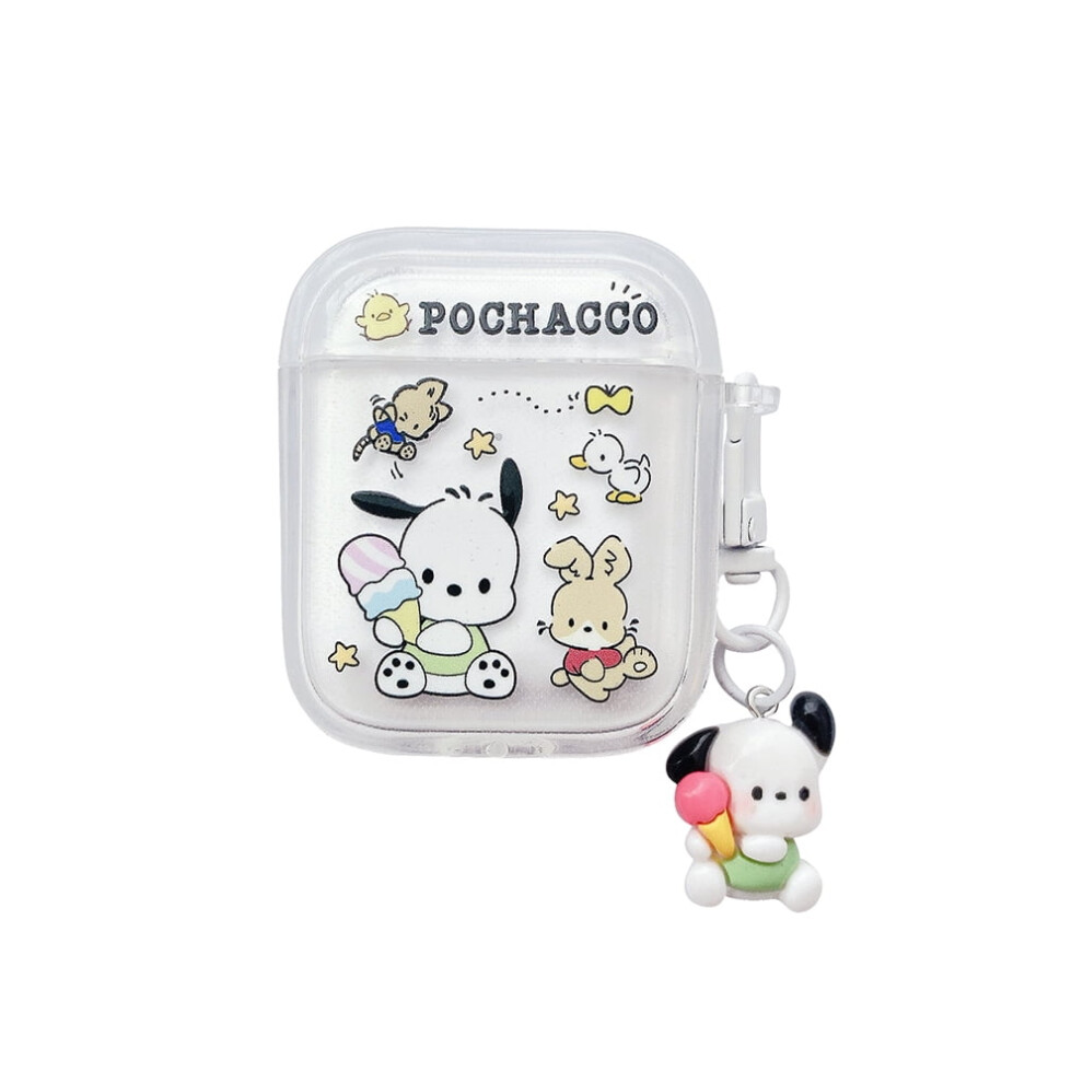 New Sanrio Pochacco Compatible With Airpods Case, Silicone Cover For Airpods 1/2/3/Pro/Pro2, Trendy Wireless Bluetooth Earbuds Protector 9164030316317