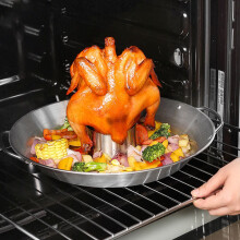 Hähnchenbräter aus Edelstahl mit herausnehmbarem Rost, auch für Truthahn geeignet, für Grillabende, Picknicks und als Weihnachtsdekoration