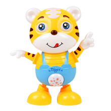 ZENMELE Tigre Danseur Mignon Jouet Musical avec Musique et Lumières | Jouet d'Éveil Interactif pour Enfants de 1 à 3 Ans