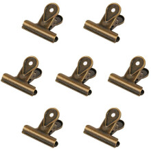 10 Packs Metal Bulldog Clips, Stainless Steel Long Tail Hinge Clips, Various Sizes for Loose-Leaf Binding, Home, School, Office (Bronze, S)