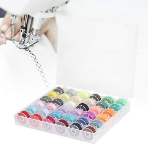 36/50pcd Bobbin Set Sewing Machine Accessories Shuttle Core Box Household Durable color Thread 1