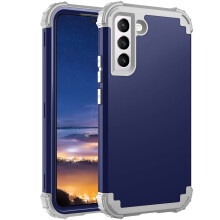 Kompatibelt med Samsung Galaxy S22Plus telefoncover, 3-i-1 hybrid robust stødsikkert Defender-cover med hjørnebeskyttelse, mørkeblå