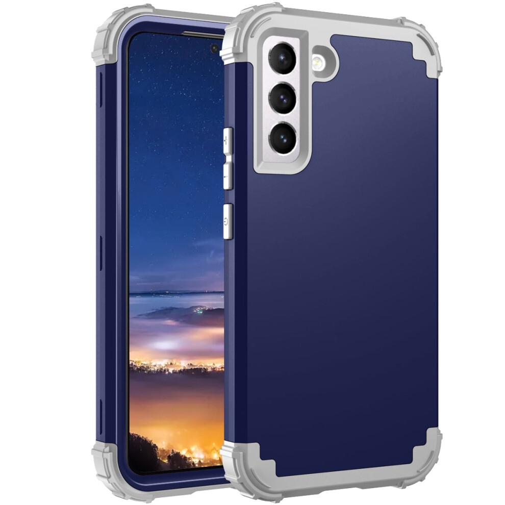 Compatible With Samsung Galaxy S22 Plus Phone Case, 3-In-1 Hybrid Rugged Shockproof Defender Case With Corner Protection, Dark Blue 9464372840106