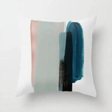 Kussenslopen van katoen en linnen met een kleurrijk abstract aquarelpatroon, vierkant, geschikt voor de woonkamer en slaapkamer.