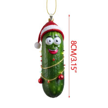 Personalisierter Gurken-Weihnachtsschmuck, 3D-Acryl-Anhänger für Baum/Auto/Weihnachtsfeier – passend zur Weihnachtsdekoration