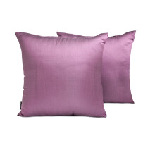 HomeCentric Luxus-Lendenkissenbezug Flieder 35,5 x 61 cm, 2er-Pack, Kunstseide, einfarbig, länglicher Bezug, moderner Stil