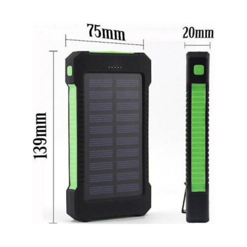 Ηλιακός φορτιστής 50000mAh με διπλή θύρα USB και αδιάβροχο φορτιστή με φως LED, συμβατό 1