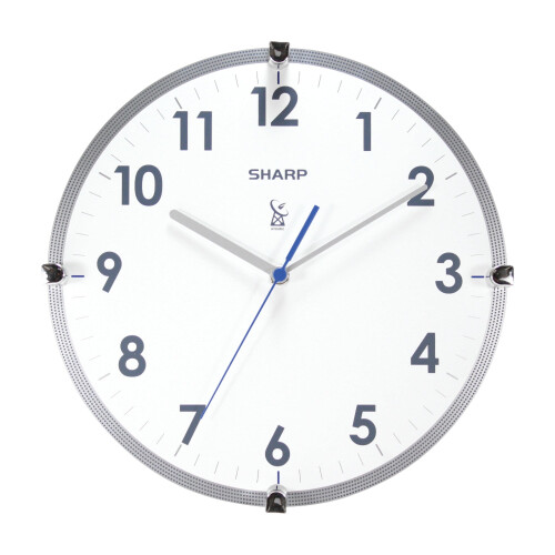 Συμβατό με το στρογγυλό ρολόι τοίχου Sharp Atomic, 11", λευκό/ασημί