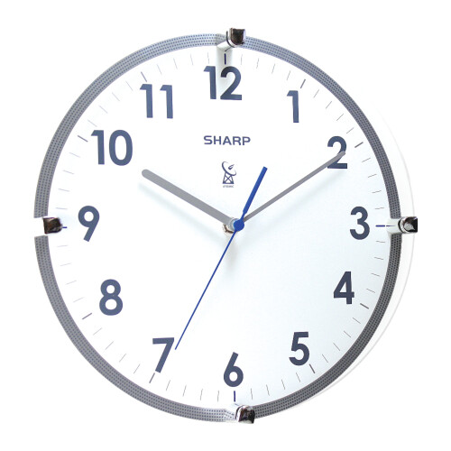 Συμβατό με το στρογγυλό ρολόι τοίχου Sharp Atomic, 11", λευκό/ασημί 1