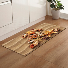 Keukenkleed met schelpenmotief, zomerse strand-, oceaan- en zeesterrenmotief, badmat, comfortabele antislip deurmat, tapijt voor binnen, 31,5"*47,24"