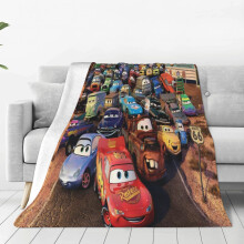 Cars Lightning McQueen deken - 102 x 76 cm zachte flanellen fleece plaid voor kinderen en volwassenen, lichtgewicht en knusse deken voor op de bank,