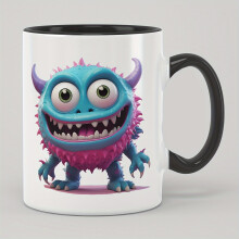 Keramische mok van 325 ml met cartoonmonster, grappige theekop met grote ogen, leuk cadeau voor kinderen en ouders, ideaal kerstcadeau - duurzaam,
