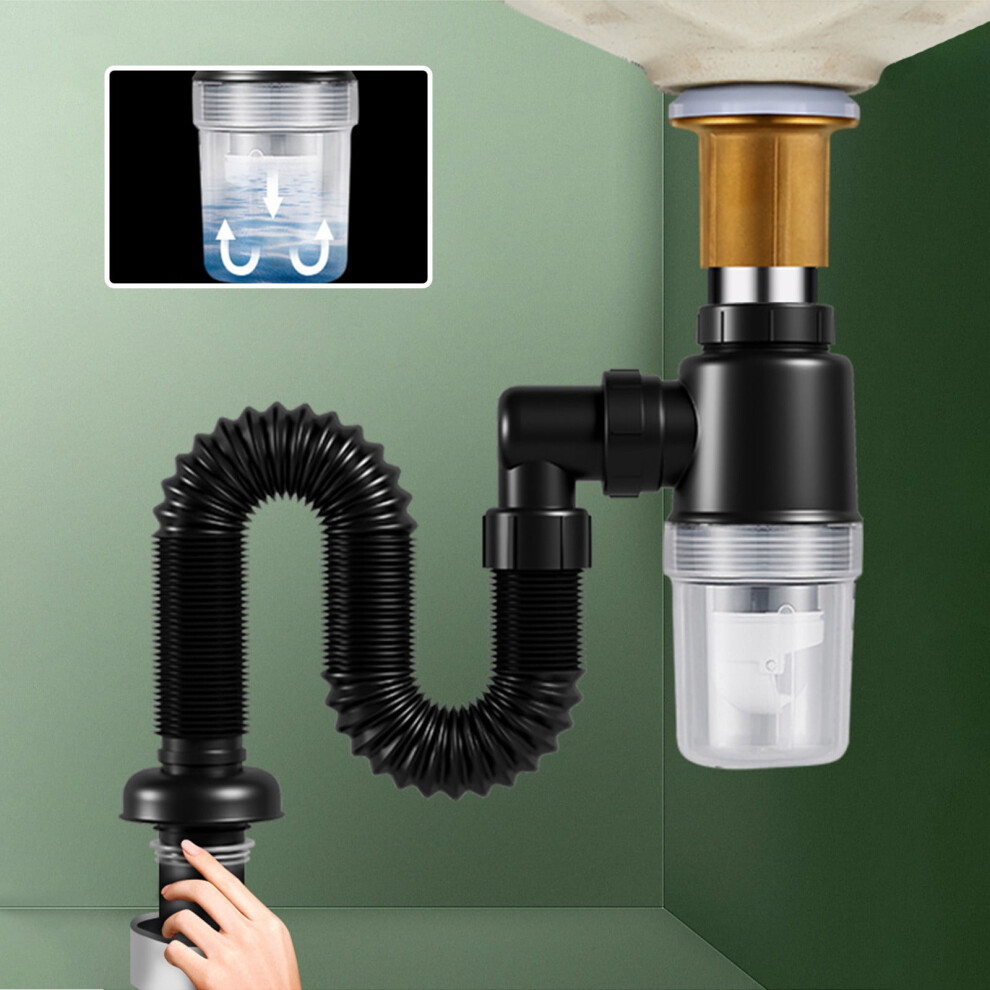 Jacenvly Valentines Day Decorations Clearance Bathroom-Sink-Drainage-Kit Bathroom Sink Expansion Pipe Washbasin Extension Pipe Down Pipe Trap Pipe 9464372842308