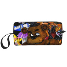 Make-uptasje van Five Nights at Freddy's voor dames, klein toilettasje, reistasje, draagbaar etui, opbergtasje, wit