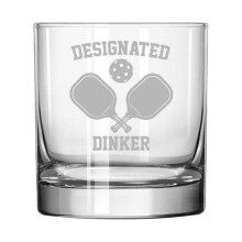 11oz Rocks Whiskey Highball -lasi, nimetty Dinker, hauska pickleball-lasi