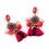 Kvinder Rhinestone Blomst Pompom Kvast Dingle Ørestikker Statement Smykker 7