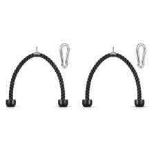 Lot de 2 cordes à triceps de 91 cm avec mousqueton, accessoire de musculation pour machine à câbles.