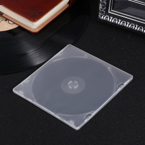 Guangmc12PCS Υπερλεπτή Θήκη DVD Διαφανές Κουτί Αποθήκευσης CD Λευκό 2