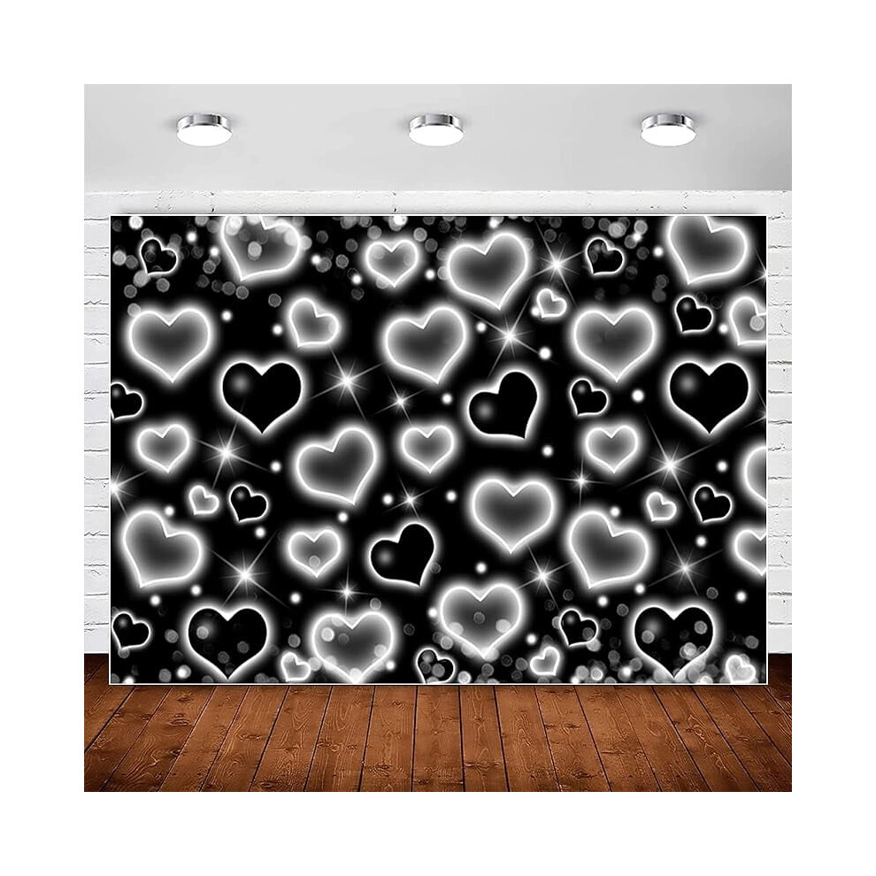 Heart Y2k Backdrop, 90S Old School Party Decor, Compatible With Glamour Photoshoots, Birthday Banner, Valentine's Day Background Pink 9395123521619