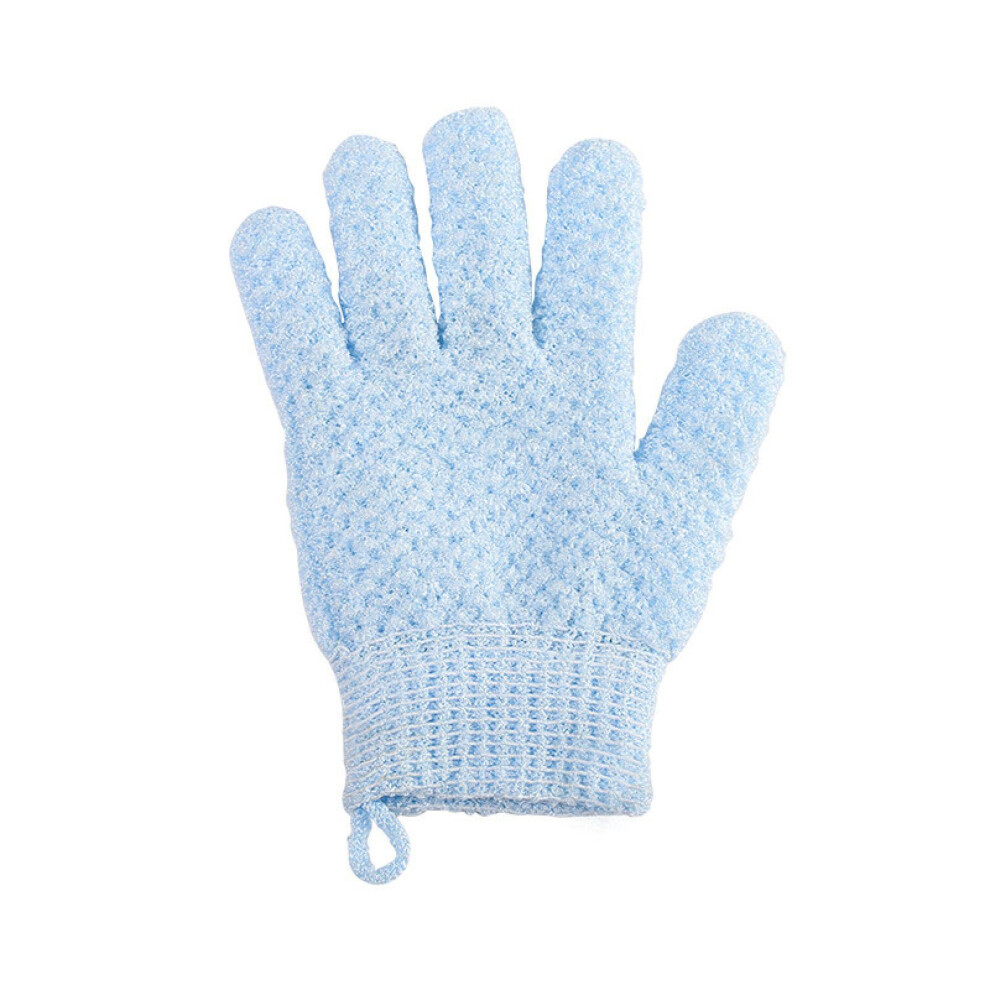 Exfoliating Bath Gloves Light Blue for Deep Cleansing and Gentle Body and Face Scrub