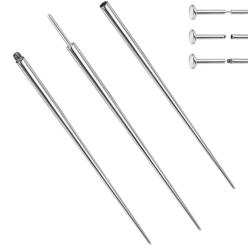 Titanium Piercing Taper Kit 14G 16G 18G with Threadless Insertion Pin for Ear Nose Lip Navel Eyebrow
