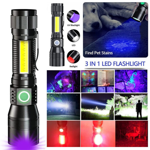 Φακός LED υψηλής φωτεινότητας Djiypn - 7 λειτουργίες, IPX6 αδιάβροχος, με καλώδιο USB - 1