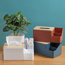 Paper Holder Boxes Bamboo Tissue Box Cover Rectangular Clear Tissue Box, Desk Storage Box, Home Office Supplies