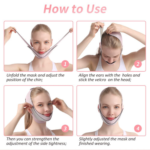 Face Slimming Strap Double Chin Reducer with Adjustable Breathable Elastic Fabric Green Wool 2