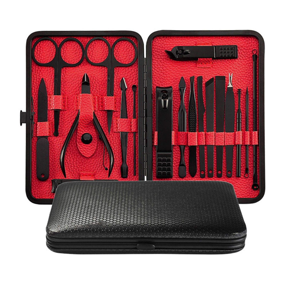 18 Piece Manicure Pedicure Set with Nail Clippers, Cuticle Care Tools, AllinOne Grooming Kit