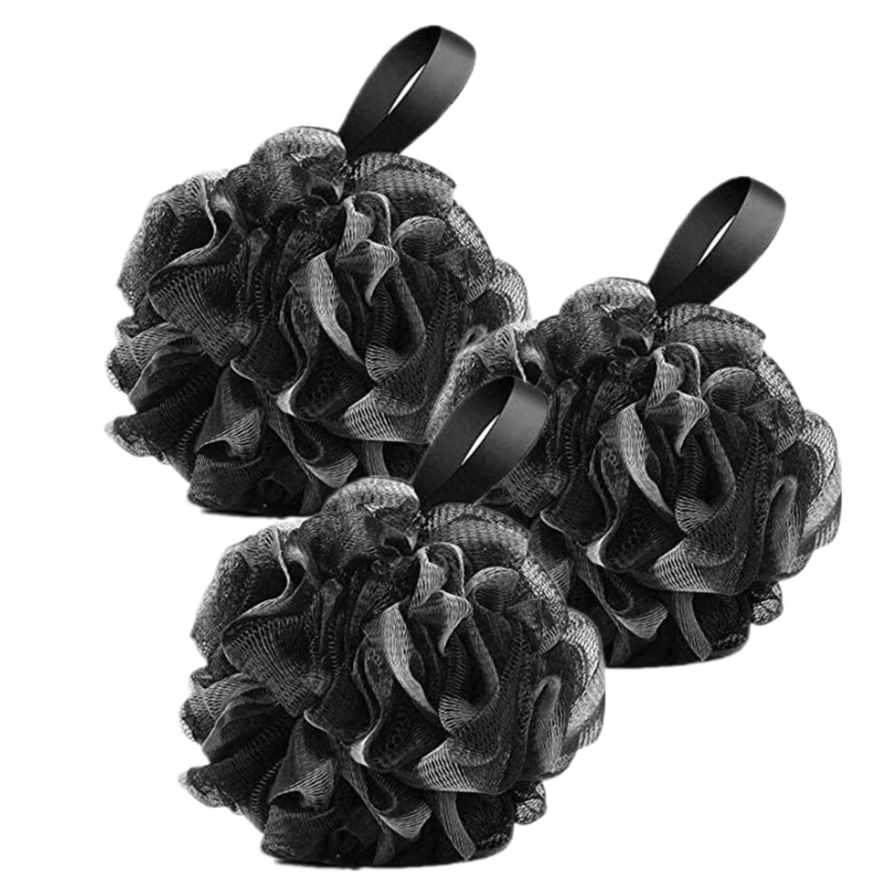 Shower Loofah Bath Sponge 3 Pack Large 60g Soft Mesh Pouf for Gentle Skin Exfoliation