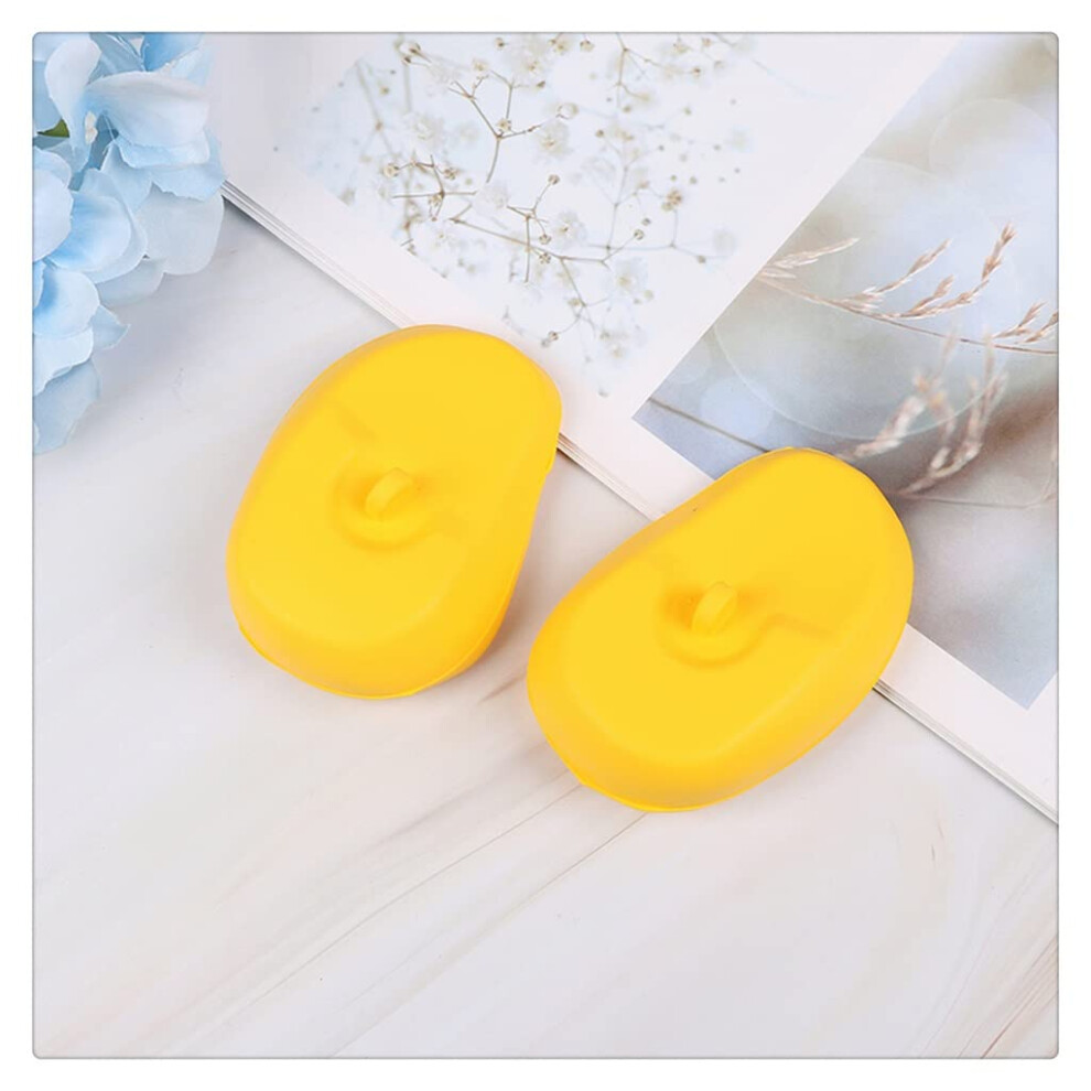Waterproof Silicone Ear Covers for Hair Dye and Shower, Reusable Salon Ear Protectors, Yellow