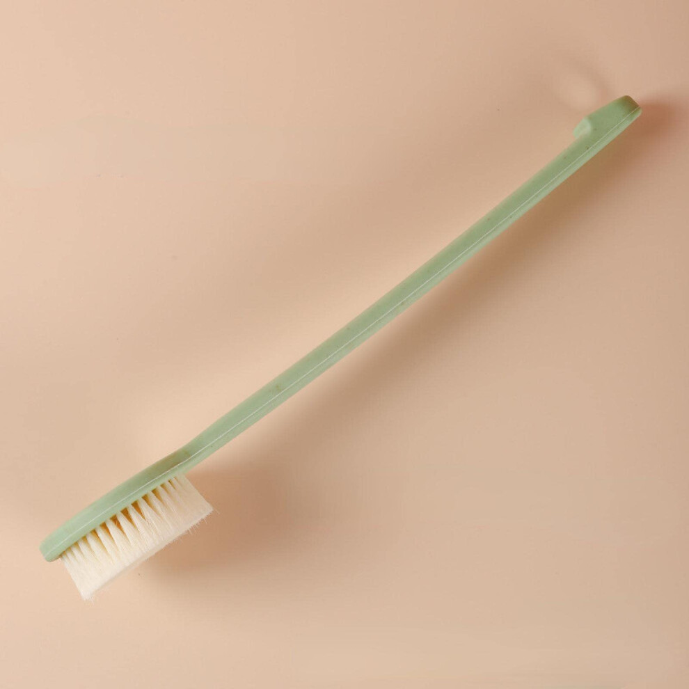 Bath Brush with Long Handle and Soft Nylon Bristles, Back Scrubber for Shower Wheatgreen