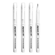 4 witte gelpennen, 1,0 mm witte balpen, witte markeerstift voor kunst, witte pen voor zwart papier, fijne punt witte inkt fineliner, voor kunst.