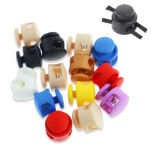 Juego de 14 topes para cordones, tope para cordón de 2 orificios, sujetadores de cordón de plástico, sujetadores de cordones de liberación