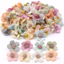 100 mini fleurs artificielles, petites têtes de fleurs décoratives, fleurs en plastique, décoration de gâteaux, fleurs décoratives, fleurs