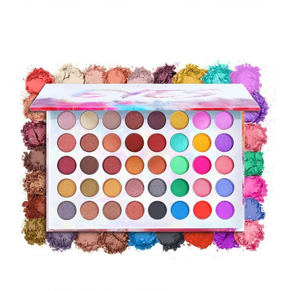 40 Color Eyeshadow Palette with Metallic and Matte Shades, Intense Color Payoff, Smooth Blend