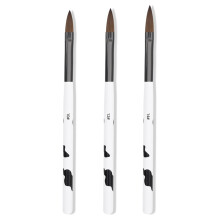 Set di 3 pennelli professionali per unghie, con manico ergonomico per applicazione acrilica, polvere acrilica, extension per unghie, manicure fai da
