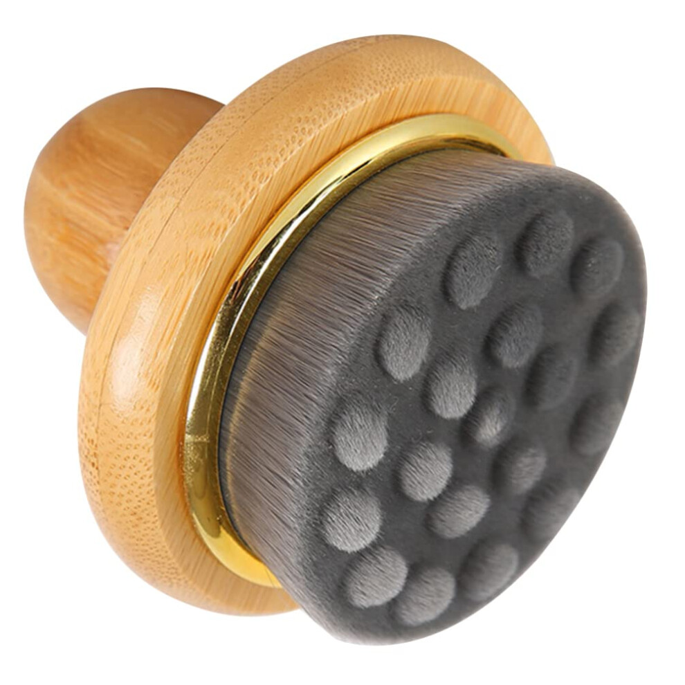 Black Body Brush With Natural Fiber Bristles For Gentle Exfoliation And Ergonomic Wooden Grip